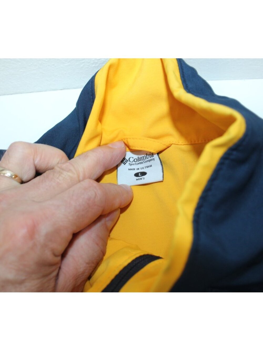 Vintage Columbia Warm Up Jacket Jersey Lined 1/4 Zip Michigan Embroidered Logo L - Picture 5 of 12